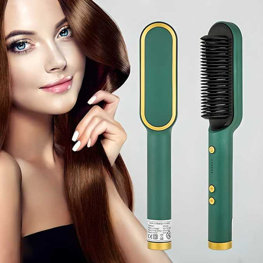 Electric Hair Straightener Comb Brush โ Salon Style in Minutes