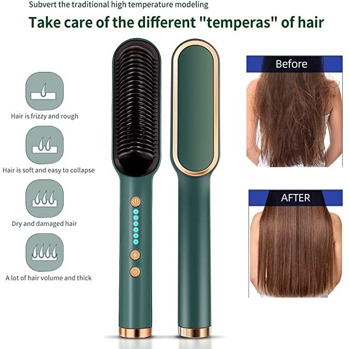 Electric Hair Straightener Comb Brush – Salon Style in Minutes